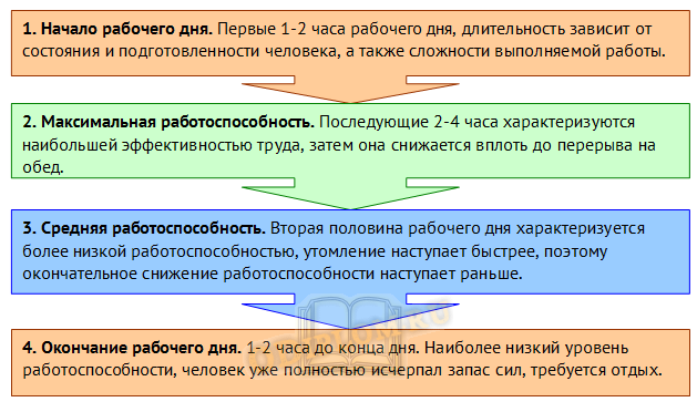 Этапы рабочего дня